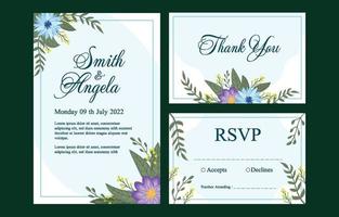 invitación de boda floral vector
