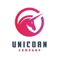 Circular Unicorn horse logo design vector