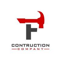 F letter construction logo design vector