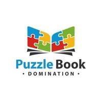 logo design puzzle book vector