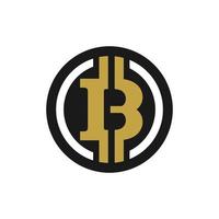 Bitcoin currency circle logo vector