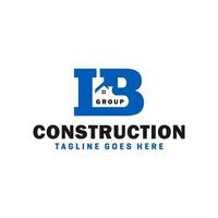 house building logo with the letter IB vector