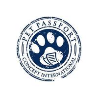 dog foot stamp circle logo design vector