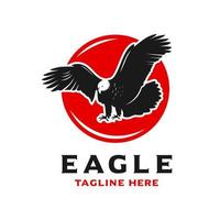 eagle and circle logo design template vector