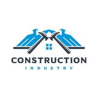 diseño de logotipo de construcción de viviendas vector