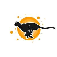 running cheetah animal logo vector