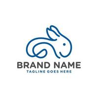 rabbit animal outline modern logo vector