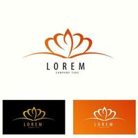 Lotus flower blooms logo design, Various background colors, Suitable for spa logos, beauty etc. vector