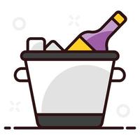 Chilled wine in a bucket vector