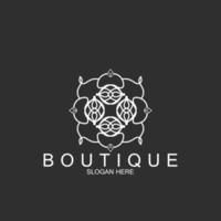 minimalist abstract boutique line art style logo and vector template