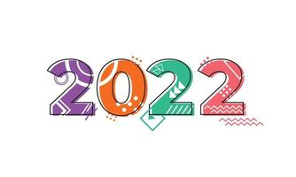 Happy New Year 2022 Geometric Shape. Simple Background Vector Illustration Flat Style