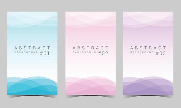 Simple Minimalist Abstract Background. Set of 3 Simple Background Vector Flat Style. Suitable for banner, cover or poster