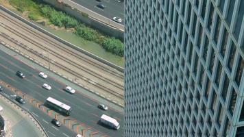Cinemagraph of traffic on Ayalon highway from Azrieli tower view in Tel Aviv video