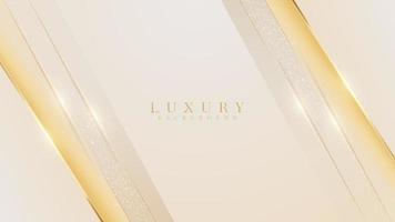 Golden lines luxury on cream color background with glitter light effects elements. vector