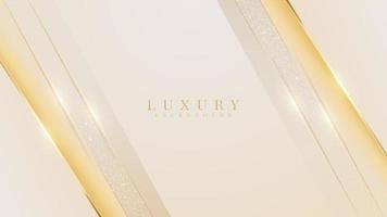 Golden lines luxury on cream color background with glitter light effects elements. vector