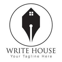 write house creative logo, Logo design template write home vector