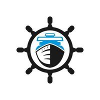 Sea ship transportation logo vector