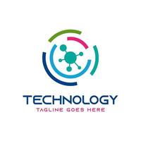 circle technology logo design vector