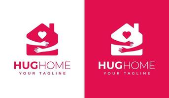 hug home logo design vector