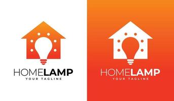 home lamp logo design vector