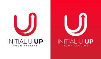 initial u up logo design vector
