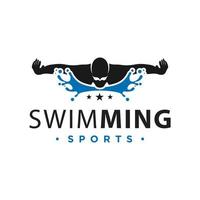 vector logo deporte nadando en el agua