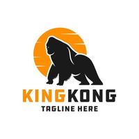 logotipo de gorila animal antiguo vector