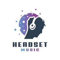 people wearing music headset logo vector