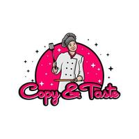 cooking lady chef logo vector