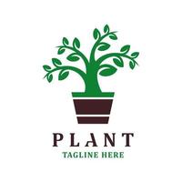 plant logo design template vector