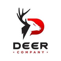 diseño de logotipo de ciervo con la letra p vector