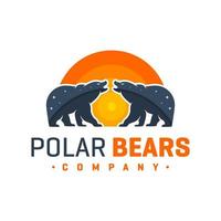 polar bear animal vector logo design