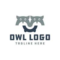 modern owl head logo vector