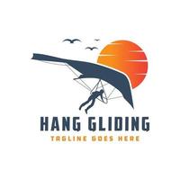 Hang gliding flying sports logo vector