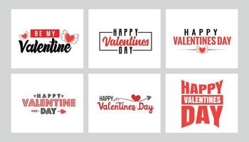 Happy valentine's day background with heart pattern and typography typographic lettering of text. Romantic love wallpaper banner. Quote, phrase and greeting. Vector illustration.