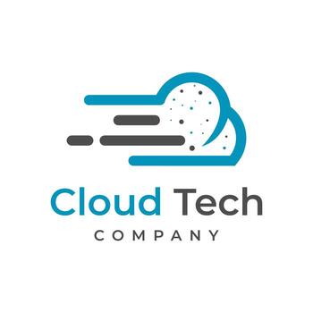 plantilla de diseño de logotipo de tecnología en la nube vector