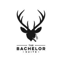 deer antler head logo vector