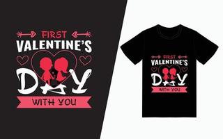 Valentines Day Typography T-Shirt Design Template vector