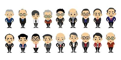 Set of cartoon people isolated on white background. Group cartoon people. Cute and simple flat cartoon style. vector