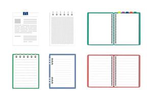 vector illustration of realistic notebooks  isolated on white background.