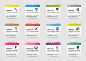 Timeline for 12 months or 1 year, Infographic chart template for business.road map. vector