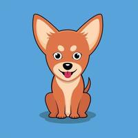 Cute chihuahua cartoon vector,Happy cartoon puppy sitting,chihuahua puppy. vector