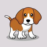 vector de dibujos animados lindo beagle, cachorro de dibujos animados feliz sentado, cachorro beagle.