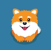 Cute dog sleep cartoon vector illustration. flat cartoon style. Pomeranian cartoon vector.