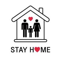 Covid-19 campaign of stay at home flat design.family stay at home vector illustration. Stop coronavirus.