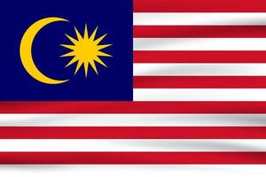 Waving flag of Malaysia. Flag Malaysia. Vector illustration of Thailand 3D icon