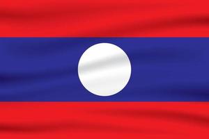 Waving flag of Lao. Flag Lao. Vector illustration of Thailand 3D icon