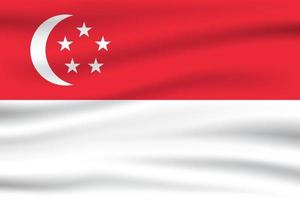 ondeando la bandera de singapur. bandera de singapur. ilustración vectorial de tailandia icono 3d vector