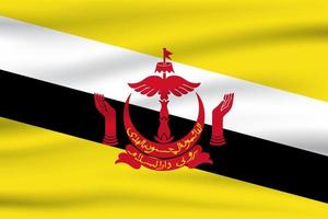 Waving flag of Brunei. Flag Brunei. Vector illustration of Thailand 3D icon