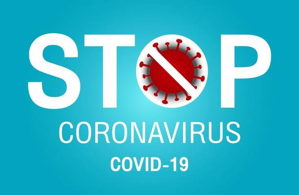 Stop Covid-19 Sign and Symbol, vector Illustration concept coronavirus COVID-19.